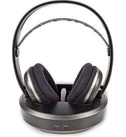 Nedis Draadloze Hoofdtelefoon RF Over-ear Headset + Oplaadstation - Zwart / Zilver