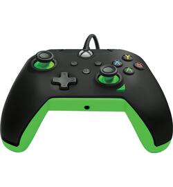 Xbox Series Controller Wired - Neon Black (Zwart/Groen) - PDP Gaming