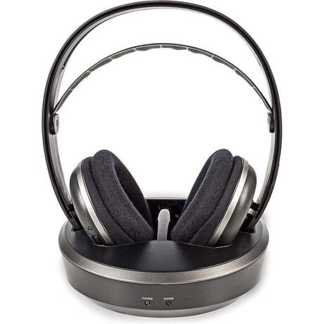 Nedis Draadloze Hoofdtelefoon RF Over-ear Headset + Oplaadstation - Zwart / Zilver