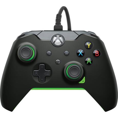 Xbox Series Controller Wired - Neon Black (Zwart/Groen) - PDP Gaming