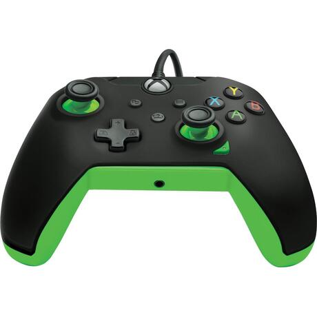 Xbox Series Controller Wired - Neon Black (Zwart/Groen) - PDP Gaming